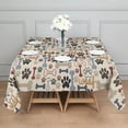 thumbnail image 3 of Paw Prints and Bones Square Tablecloth,Waterproof Square Table Cover,Wipeable Spillproof Washable Table Cover for Home Kitchen Party Decor 60"x60"(152x152cm), 3 of 6