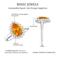 thumbnail image 5 of Lab Grown Orange Sapphire Ring with Diamond Halo - 2.5 Carat - AAAA Grade, 925 Sterling Silver, US 4.00, 5 of 8