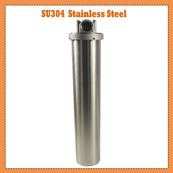 TECHTONGDA Sanitary Strainer 1"NPT Stainless Steel Silver Filter Housing for 20" Cartridges w/Bracket and Tightening Bar