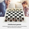 thumbnail image 3 of Roll Up Chess Board Game Set, PU Leather Board Portable Chess Set Educational  for Adults Black,Green, 3 of 7