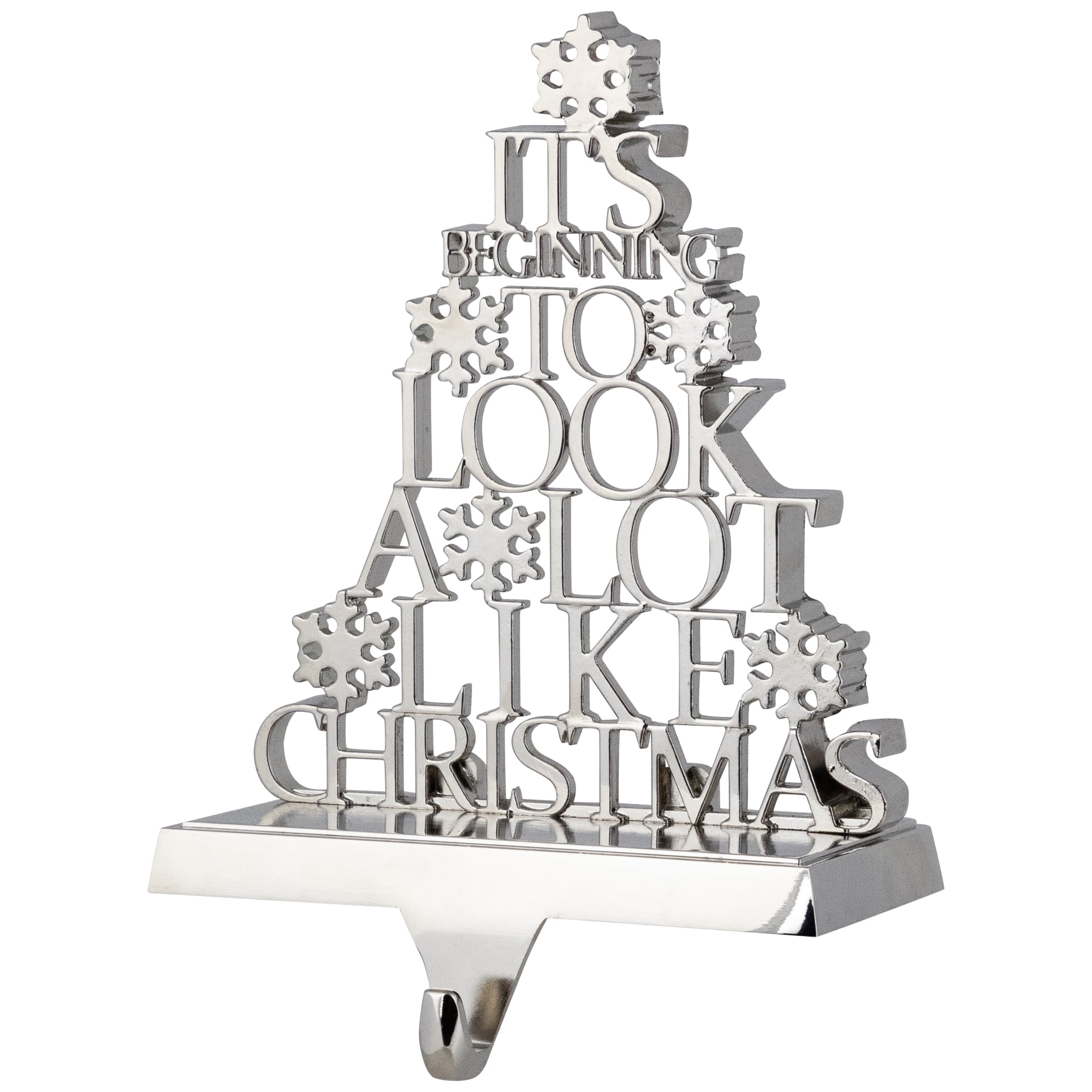 Northlight "It's Beginning to Look a Lot Like Christmas" Metal Tree Stocking Holder - 6.5"