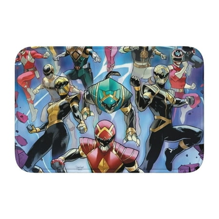 

Power Rangers Personalized Hem Mat Rug Indoor For Home Bedroom Bathroom Kitchen Floor Mat Decor Rug Water Absorption 40 X 60 Inch，Black