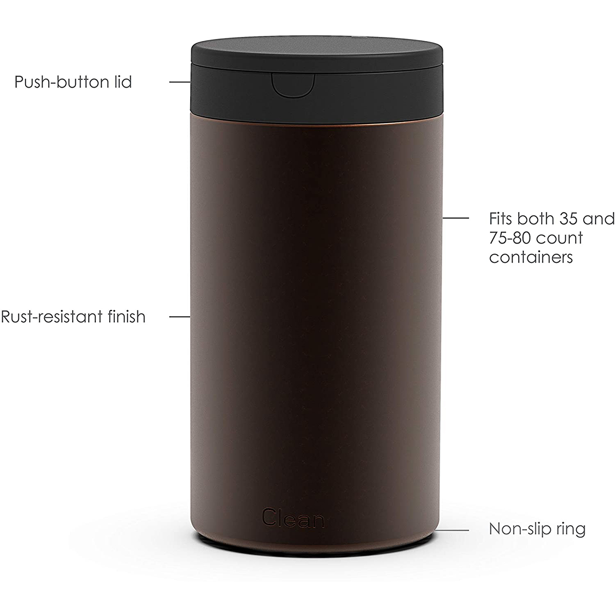 Spectrum Diversified Decorative Refillable Wet Dispenser for Household, Stylish Holder for Cleaning Wipes, Bronze