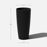 Veradek Mason Series Selena 28 Plastic-Stone Planter 2-Pack Black