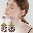 thumbnail image 3 of CILENON Women Fruit Pineapple Earrings Personalized Earrings European And Korean Earrings 7 Color Optional (Purple,One Size), 3 of 5