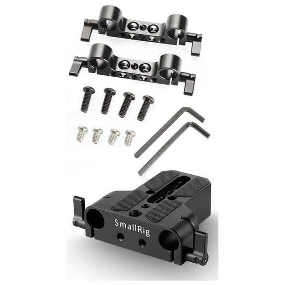 SmallRig Super Lightweight 15mm Railblock, 2-Pack - With SmallRig Baseplate with Dual 15mm Rod Clamp