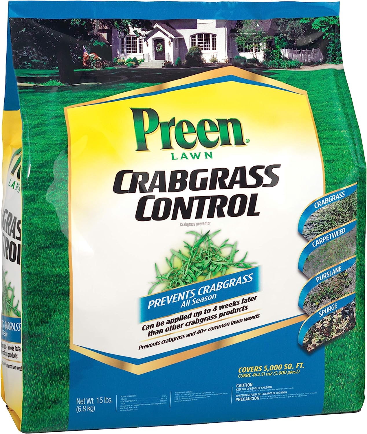 Preen Lawn Crabgrass Control - 15 lb. Bag - Covers 5,000 Sq. ft.