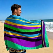 CCMAOLU Oversized Terry Beach Towel,Soft Extra Large Big Pool Swim Towel for Adults,XL Blanket for Cruise and Travel,Lounge Chair Cover Striped Pool Towel Swimming Adult Men Women Towel