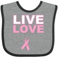 thumbnail image 3 of Inktastic Live Love Cure Breast Cancer Boys or Girls Baby Bib, 3 of 4