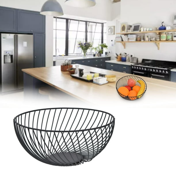 Modern Wavy Metal Fruit Bowl | Kitchen Counter Storage Basket For Fruits, Veggies & Snacks