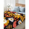 thumbnail image 4 of Spring Flowers Twim Size Flat Sheet, Wrinkleproof & Fadeproof Cooling Flat Bed Sheet Only, Orange Red White Daisy Flower Floral Breathable Soft Bedding Top Sheets 66 x 96 Inches, 4 of 8