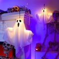 thumbnail image 3 of 2 Packs Halloween Decorations Outdoor Spooky Hanging Ghost Signs with Light Battery Operated Front Door Decor for Party Yard, 3 of 8