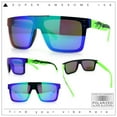 thumbnail image 2 of Polarized Rimless Skeleton Arm Shield Horn Rim Flat Top Plastic Sunglasses Green - Green Mirror, 2 of 8