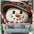 thumbnail image 4 of Pratyus Snowman Hat Candy Cane Tapestry Wall Hanging for Bedroom Dorm Christmas Decoration 4 Sizes Short Plush Easy to Hang 50x40inch, 4 of 6