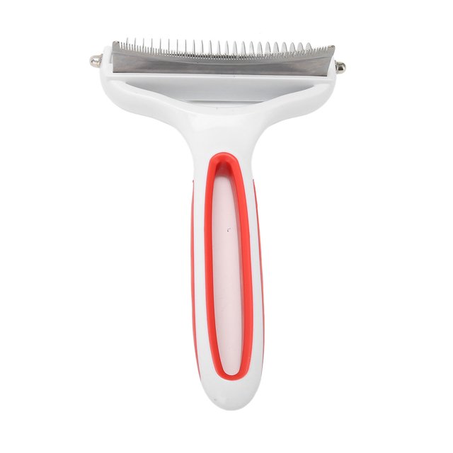 Pet Dematting Comb, Easy To Clean Stainless Steel Blades Pet Undercoat Rake Prevent Slip Comfortable Handle Skin Massage 2 In 1 For Dog For Removing Knots S,L