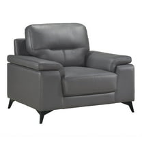 Lexicon Mischa Leather Match Accent Chair in Dark Gray