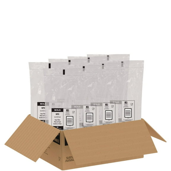 SOLO MP6-PLANET 6 in. Diameter ProPlanet Seal Compostable Paper Dinnerware Plate - White (1000/Carton)