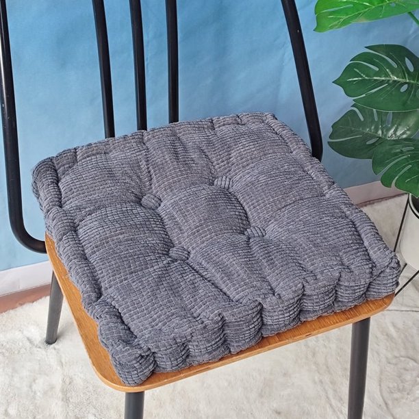 Xiao Hua Cojín Cuadrado Gris Oscuro para Silla de Comedor -1 Pieza, Cojín tatami Ultrasuave de 17.72 X 17.72 X 3.54 Pulgadas, Adecuado para Cojines de Sillas de Comedor de Cocina, Terrazas y Oficinas