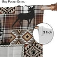 thumbnail image 6 of Cabin Retro Curtains Rustic Lodge Window Treatments, Bear Deer Moose Wild Animals Curtains for Living Room, Plaid Check Adventure Farmhouse Drapes 2 Panel Sets,42x54 Inch, 6 of 6