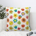 thumbnail image 4 of Wukai Cartoon Flowers Premium Polyester Fleece Pillow Covers with Hidden Zipper Closure,Luxuriously Soft and Durable-24"x24", 4 of 7