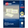 Avery Printable Business Cards with Sure Feed Technology, 2" x 3.5", Ivory, 250 Blank Cards for Inkjet Printers (08376)