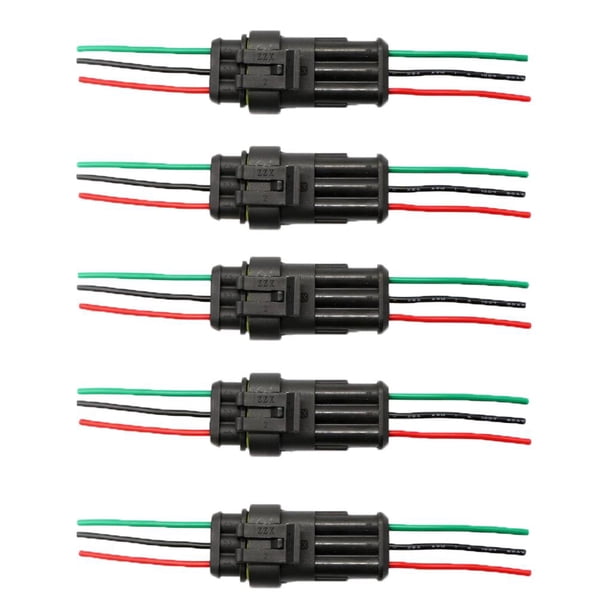 5 Juegos de Conectores Eléctricos de Coche de Enchufe de Conector Impermeable de