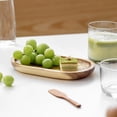 thumbnail image 3 of Wooden Serving Trays Set of 2 - Rectangular Oval Shaped Wood Plates for Bread Fruit Vegetable Dip Sushi - Rustic Serving Platter Shallow Dishes -7.8x4.7x0.6 inch., 3 of 9