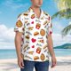 thumbnail image 3 of Balery Fast Food Camisas hawaianas de manga corta para hombre, camisas playeras de corte holgado, camisas de vacaciones con botones,Small, 3 of 7
