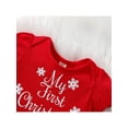 thumbnail image 4 of Bagilaanoe Newborn Baby Girl Christmas Romper Dress Letters Snowflake Print Short Sleeve A-line Princess Dresses + Headband 6M 12M 18M 24M Infant Patchwork Tulle Skirt, 4 of 9