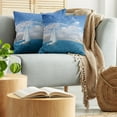 thumbnail image 5 of Ambesonne Ocean Throw Pillow Cover 2 Pack, Modern Sail Boat on Sea, 20", Sky Blue and White, 5 of 5
