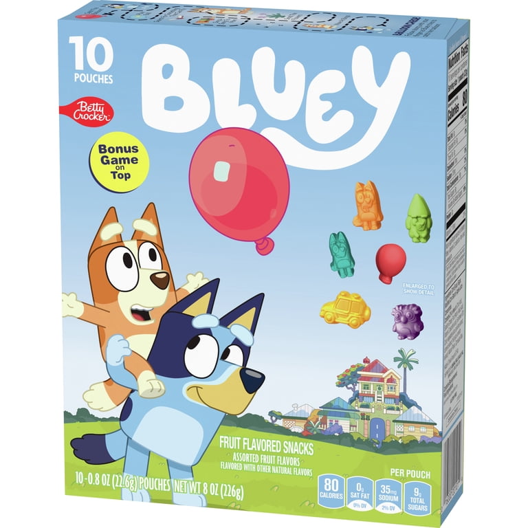 Betty Crocker, Fruit Flavored Snacks, 10 ct, Bluey characters