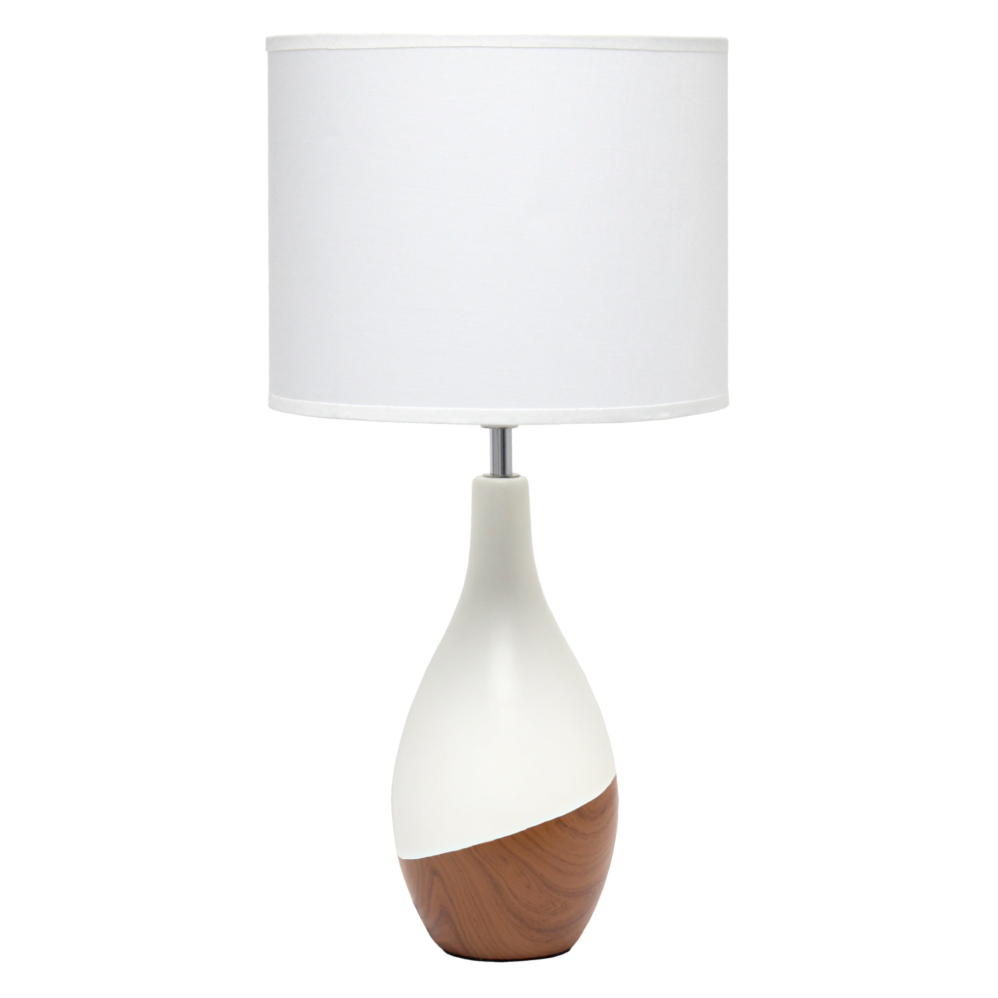 Simple Designs Strikers Basic Table Lamp, Dark Wood
