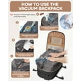 thumbnail image 3 of Vacuum Seal Backpack for Travel with Vacuum Compression, Air Seal Travel Backpack with Portable Air Pump Carry on Luggage Airline Approved for Women Men Large Vac Pack Airback Laptop Backpack Black, 3 of 9