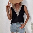 thumbnail image 4 of 2024    European and American New Sleeveless  Lace Stitching Simple Summer Shirt for Women, 4 of 7
