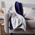 thumbnail image 1 of Soft Micromink Sherpa Throw Blanket - Full or Queen, Navy Blue, 1 of 7