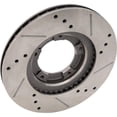thumbnail image 2 of New Cross-drilled and Slotted Brake Disc Compatible With Toyota Tacoma DLX 4 Cyl 2.7L Tacoma DLX 6 Cyl 3.4L 4 2.4L 1995-2004 By 1305 19869 25489 31146 63585 86566, 2 of 4