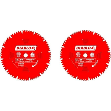 

2 PACK D1260X 12-Inch by 60t 1in Arbor Combination Saw Blade