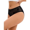 thumbnail image 4 of INSPIRE CHIC Breathable Underwear for Women's Lace Mid-Waisted Briefs, Available in Plus Size M Black, 4 of 4