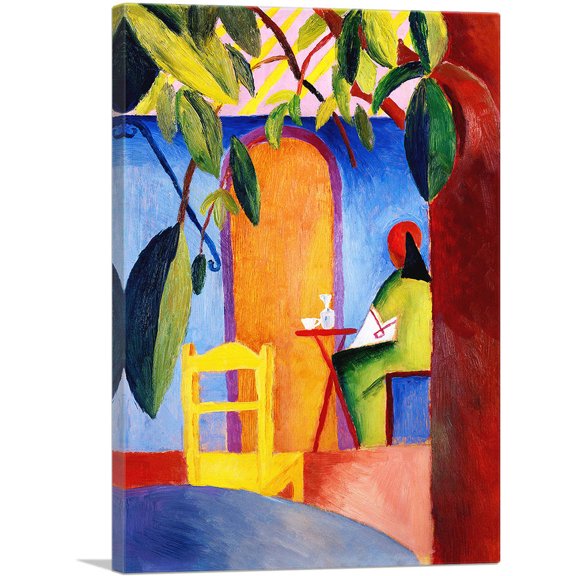 ARTCANVAS Turkisch Cafe 1914 Canvas Art Print by August Macke - Size: 26" x 18" (0.75" Deep)