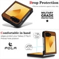 thumbnail image 4 of Magnetic for Samsung Galaxy Z Flip 6 PU Leather Case, [Compatible with Mag-Safe] PU Leather Hard PC Shell Slim Durable Shockproof Protective Phone Case Cover for Samsung Galaxy Z Flip 6, Brown, 4 of 12
