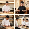 thumbnail image 6 of vlrwzc Japanese Style Chef Bandana Hat Adjustable Cotton Work Cap for Sushi Restaurants, 6 of 7