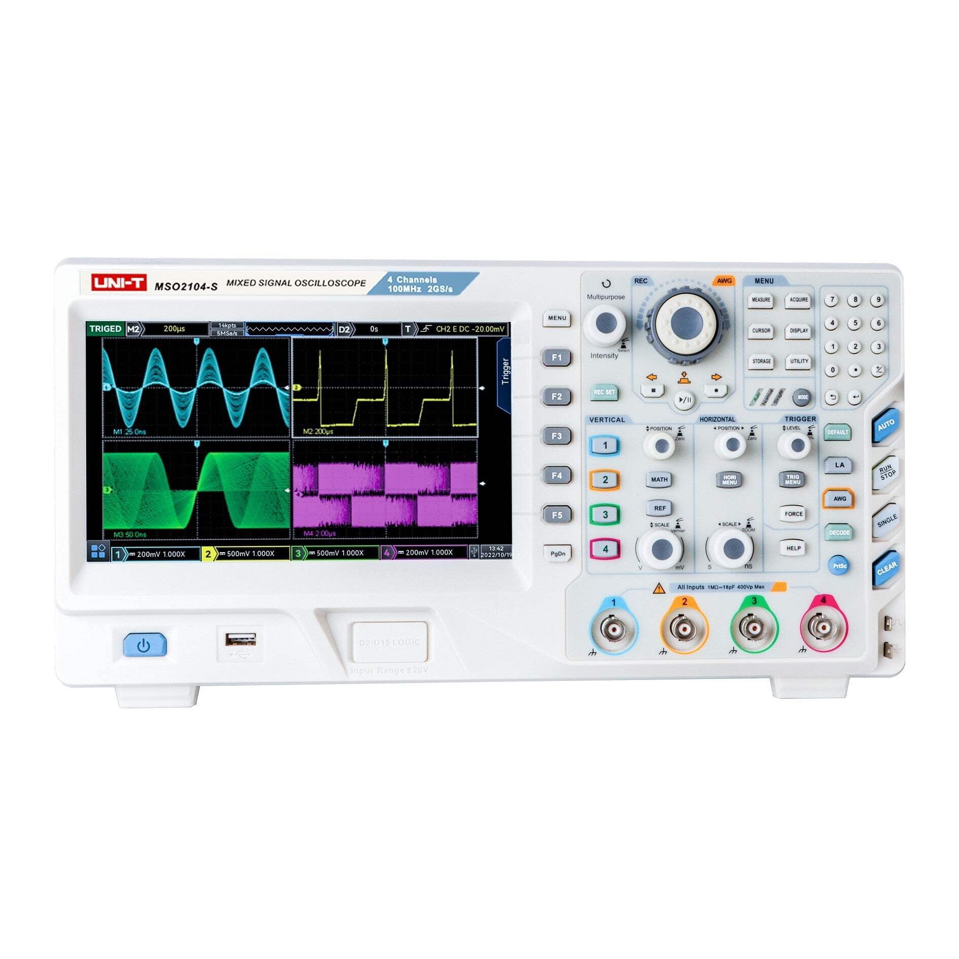 UNI-T MSO2104-S 100MHz 4+16Ch MSO Digital Oscilloscope with Signal Generator