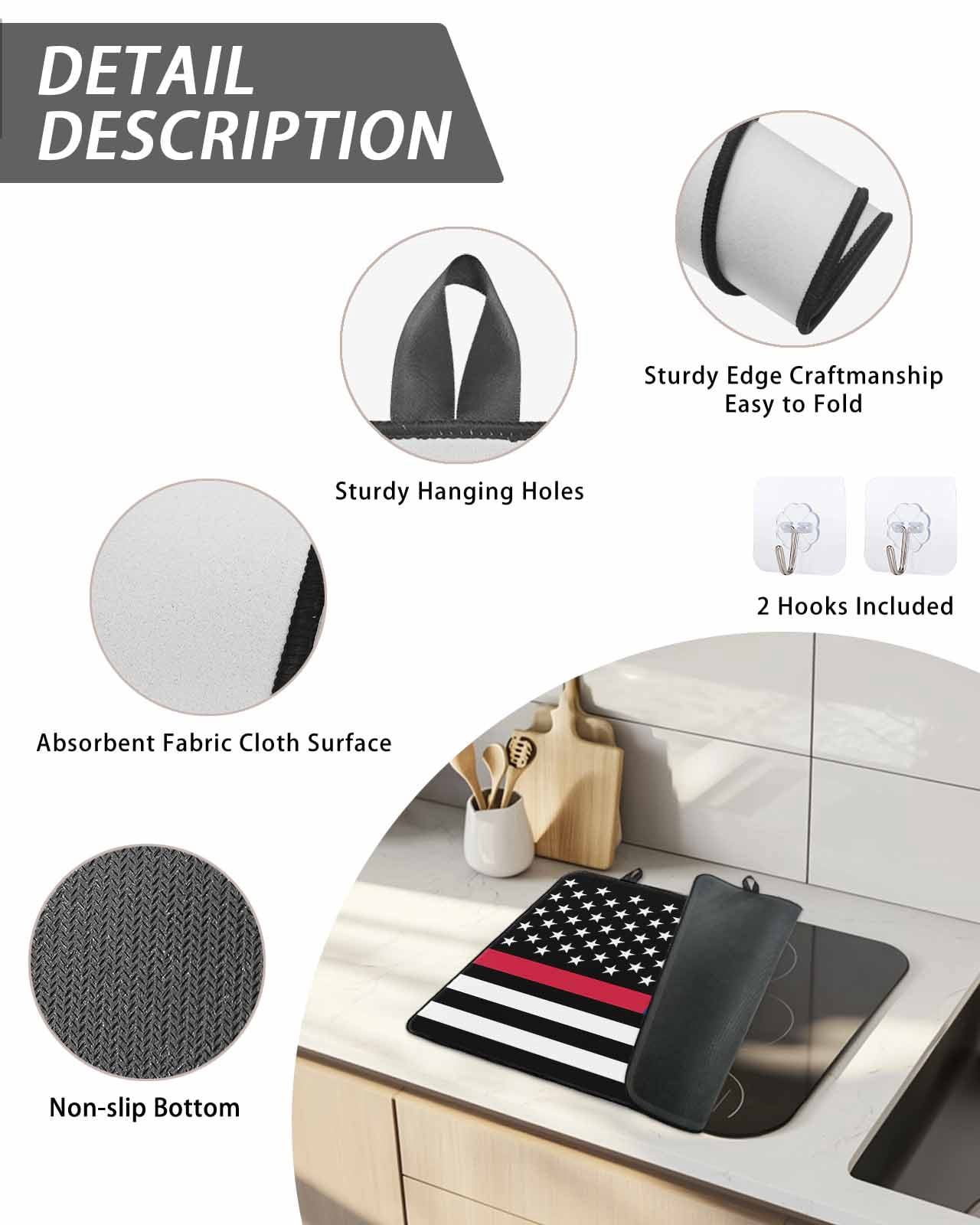Stove Top Covers for Electric Stove, Thin Red Blue White Line Glass Stovetop Cover Protector, American Flag Star Induction Cooktop Protector Oven Mat for Kitchen Countertop 31"x24"