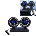 thumbnail image 1 of Dual Head Cigar Lighter Plug Fan Double Fan Head Car Cooling Fan, 2 Speed 360 Rotation, Cigar Lighter Powered, Suitable for Sedan SUV RV Truck, 1 of 7
