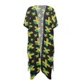 thumbnail image 2 of FKELYI Jamaican Flag Love Print Womens Bikini Cover Up for Summer Open Front Cardigan Beach Cover Ups Comfy Beach Kimono Beachwear Ladies Cruise Outfits Resort Wear, 2 of 6