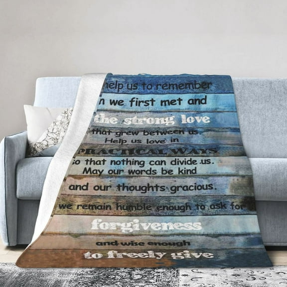 Wijzvio Bible Verse With Marriage Prayers Throw Blanket Soft Fuzzy Fleece Blanket For Couch Bed Living Room Decoration 40"X30"