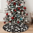 thumbnail image 5 of Pofeuu Skeleton Print Christmas Tree Skirt, Merry Christmas Skirt Xmas Tree Ornaments for Xmas Holiday Party Decorations-, 5 of 7