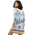 thumbnail image 2 of FORMRS Womens Long Sleeve Nightgowns Crew Neck Sleep Shirt Soft Pajamas Sizes S-3XL, Winter Village, 2 of 8
