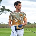 thumbnail image 3 of Xecao Skeleton Cowboy And Guitar Mens' Casual Short Sleeve Button-Down Polo Shirts for a Classic Golf Shirts-3X-Large, 3 of 6