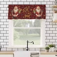 thumbnail image 4 of Christmas Santa Valances for Windows Claus Winter Snowflake Red Black Plaid Rod Pocket Curtain Valance Window Treatment Short Curtains for Kitchen Living Room, 58"x16", 4 of 5